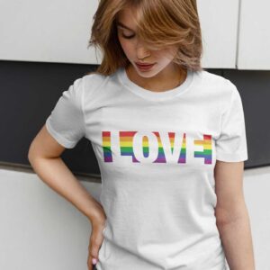 LGTBI LGBT PROUD ORGULLO GAY LOVE RAINBOW CAMISETA BARATA TSHIRT